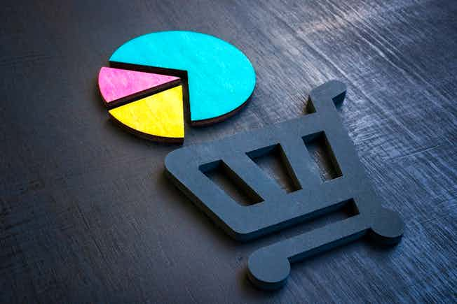 trolley with pie chart