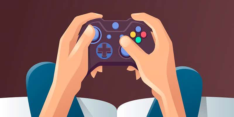 Illustration of a pair of hands holding a controller