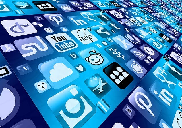 Social media icons stock image