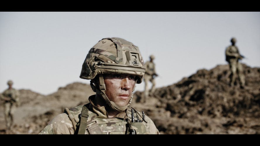 This is Belonging campaign British Army shot of soldier in the field